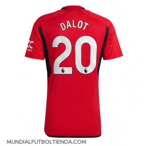 Camiseta Manchester United Diogo Dalot #20 Primera Equipación Replica 2023-24 mangas cortas